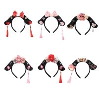 【CW】 Ancient Chinese HeadBand Hanfu Tangzhuang Kids Cute Hair Accessories Manchu Princess Headwear Flower Tassel R7RF