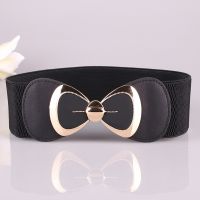 【CW】 New Hot Selling Belts for Women Luxury Designer Brand Women  39;s Wide Belt Elastic Stretch Cinch Waistband Womens Metal Buckle