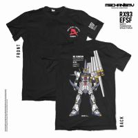 เสื้อยืดแขนสั้นคอกลมเสื้อยืดผ้าฝ้ายพิมพ์ลายแฟชั่น [ Graphic TEE ] RX-93 HI NU GUNDAM โมเดลกันดั้ม ออกแบบเอง (XS ถึง 5XL) S-5XL