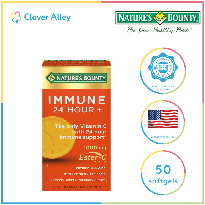 Nature’s Bounty Immune 24 Hour +, Vitamin C , Ester C, 50 Count (11/