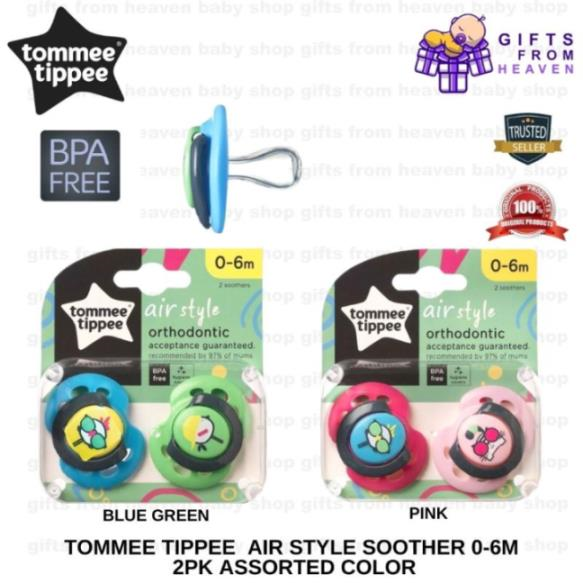 TOMMEE TIPPEE AIR STYLE SOOTHER 06M 2PK ASSORTED COLOR Lazada