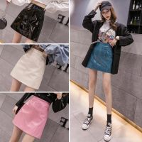 COD ▽┋﹍ The Outline Shop27dgsd6gfd The new version of the 2020 new high waist bright leather skirt female skirt A word skirt short skirt