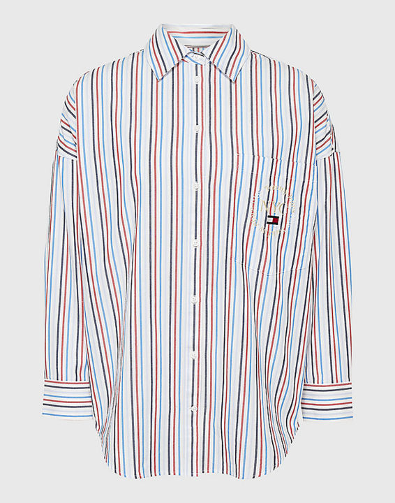 Tommy Hilfiger  Áo sơ mi tay dài nữ Org Co Stripe Relaxed Shirt Ls SS   ULA Vietnam