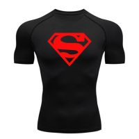 Mens Superhero Running Short Sleeve Printed T-shirts Men Compression Shirts Raglan Sleeve New Compression Costume Tops