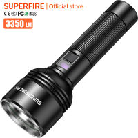 SUPERFIRE ไฟฉายกำลังสูง D18แสงสว่างจ้า,หลอดไฟฉุกเฉิน Super Light สำหรับกลางแจ้งระยะไกล