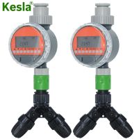 KESLA เครื่องจับเวลาฉีดน้ำบอลวาล์วไฟฟ้าอัตโนมัติหน้าจอ LCD,ตัวควบคุมการจ่ายน้ำน้ำหยดแบบอัตโนมัติพร้อมที่ฉีดน้ำในสวน