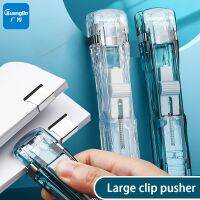 Hand Paper Clipper With Refills Metal Clip Stapler Paper Clips Push Staple Push Clamp Fixing Binding For Document File Stationer Staplers Punches