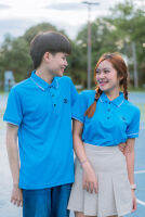 เสื้อคอปกโปโลสีพื้น สีฟ้า POLO งานพรีเมี่ยม ผ้าไม่ร้อน ผ้าไม่เละไม่ย้วย ใส่สวยทั้งชายและหญิง