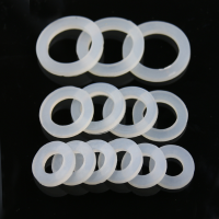 【2023】10pcs 2346 Inch Milky White Silica Gel Flat Gasket 1 1.2 1.5 2 Inch Rubber Gasket Black O-ring