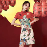 2023ฤดูร้อนที่ดีขึ้น Cheongsam เสื้อผ้าสตรี2023สาวสไตล์จีนชุดย้อนยุค Qipao เสื้อผ้าที่ทันสมัย Vestidos Chinos