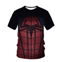 New casual personality retro spider T-shirt mens round neck short-sleeved mens T-shirt summer 3D top Marvel men 2022 Hot