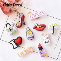 【Cute Deco】Cute Cartoon Lips (12 Types) Lipstick / Handbag / Red Lips Charm Button Deco/ Cute Jibbitz Croc Shoes Diy / Charm Resin Material for DIY