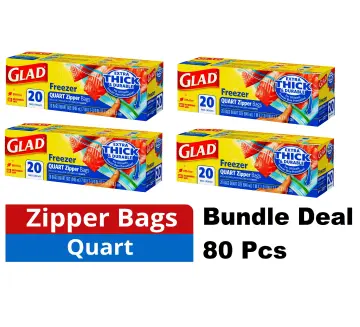 Buy Glad Freezer Quart Zipper Bags (17.7 cm x 19.6 cm) Pack Of 20 Online