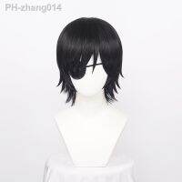 Himeno Wig Chainsaw Man Black Short Fluffy Layered Synthetic Hair Heat Resistant Costume Party Play With Eyes Patch Wig Cap