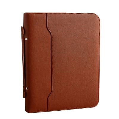 Zippered Portfolio Organizer, Leather Padfolio Binder, Professional Business Binder, Organizer for iPad/Document