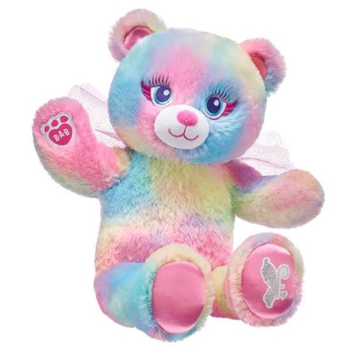 มือสอง-ตุ๊กตาหมีบิ้วอะแบร์-หมีนางฟ้า-แฟรี่-สีรุ้ง-หายาก-build-a-bear-สินค้ามือสองนำเข้าจากอเมริกา