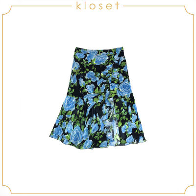Kloset Rose-meo Print Flowy Skirt(PF20-S002)กระโปรงแฟชั่น กระโปรงสั้น กระโปรงพิมพ์ลาย เสื้อผ้าแฟชั่น