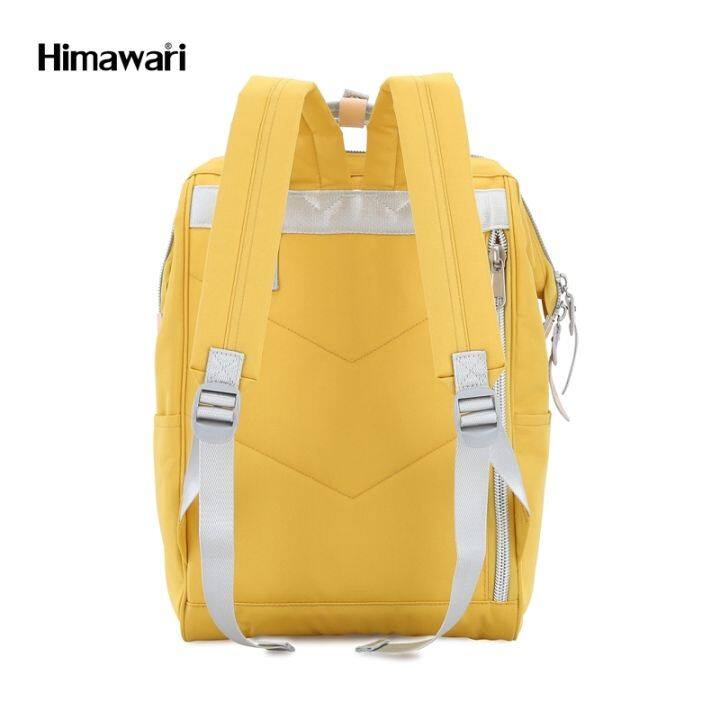 กระเป๋าเป้สะพายหลัง-ฮิมาวาริ-himawari-backpack-with-usb-charging-14-laptop-compartment-yellow-khaki-1881