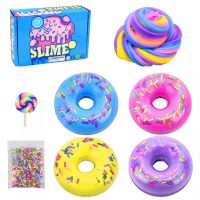 4 ชิ้น 70มล ต่อชิ้น ชุดเซ็ท Slime donut box set สไลม์โดนัท สไลม์ขุ่น เนื้อครีม ของขวัญเด็ก ของเล่น