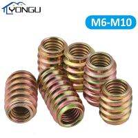 10Pcs/Lot Internal And External Nut Carbon Steel Threaded Inner Hexagon Socket Furniture Connector Straight Embedded Nut M6-M10