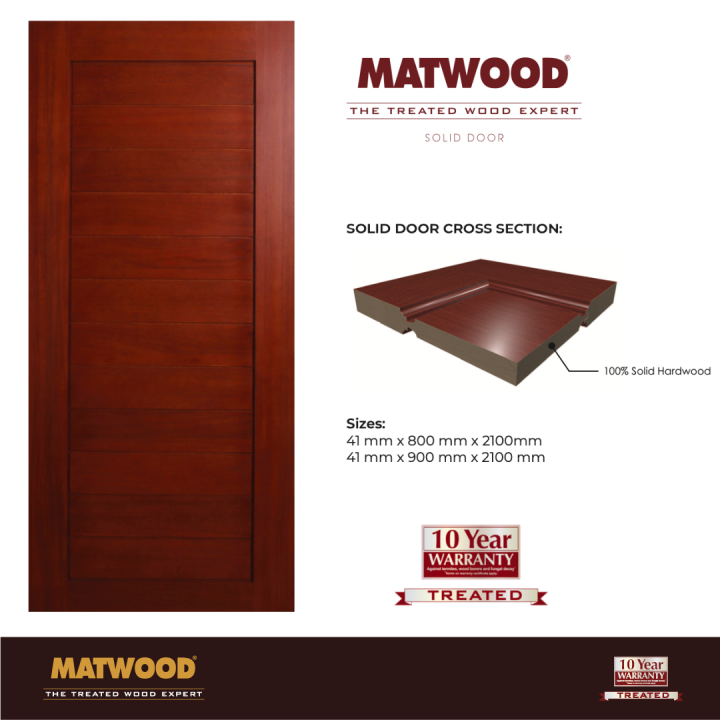 Matimco Matwood Solid Hardwood Door (MAINE) 80x210 / 90x210 Ready to