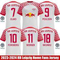 2023-2024 RB Leipzig Home Jersey Olmo Forsberg Werner Poulsen Nkunku Football Tshirts Unisex Plus Size