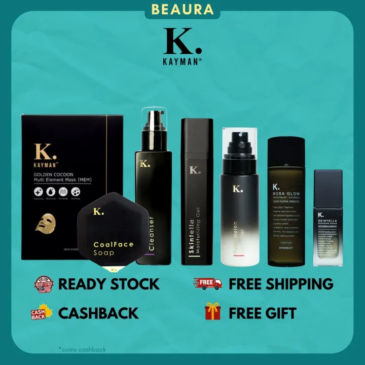 ♞♈ KAYMAN Hyalumelon Toner KAYMAN Moisturizer KAYMAN CoalFace SOAP