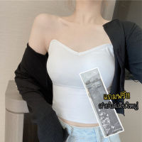 พร้อมส่งจากไทย?Sanay Bra?(A631) เสื้อเกาะแฟชั่น ฟองน้ำในตัว แถมฟรีสายใส