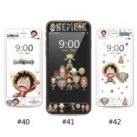 ฟิล์มรูปการ์ตูน Luffy ป้องกันหน้าจอแบบนิ่มกระจกนิรภัยสำหรับ IPhone 14 13 12 11 PRO MAX PROMAX X XR XS XSMAX 7 8 PLUS 8 Plus 6S 6Plus 6sPlus คลุมทั้งหมด