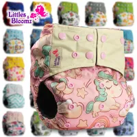 [Littles&amp;Bloomz] ผ้าอ้อมเด็กแบบซักนำกลับมาใช้ใหม่ได้ถ่านไม้ไผ่หนึ่งขนาดผ้าอ้อมผ้าห่อตัว-zptcm3861