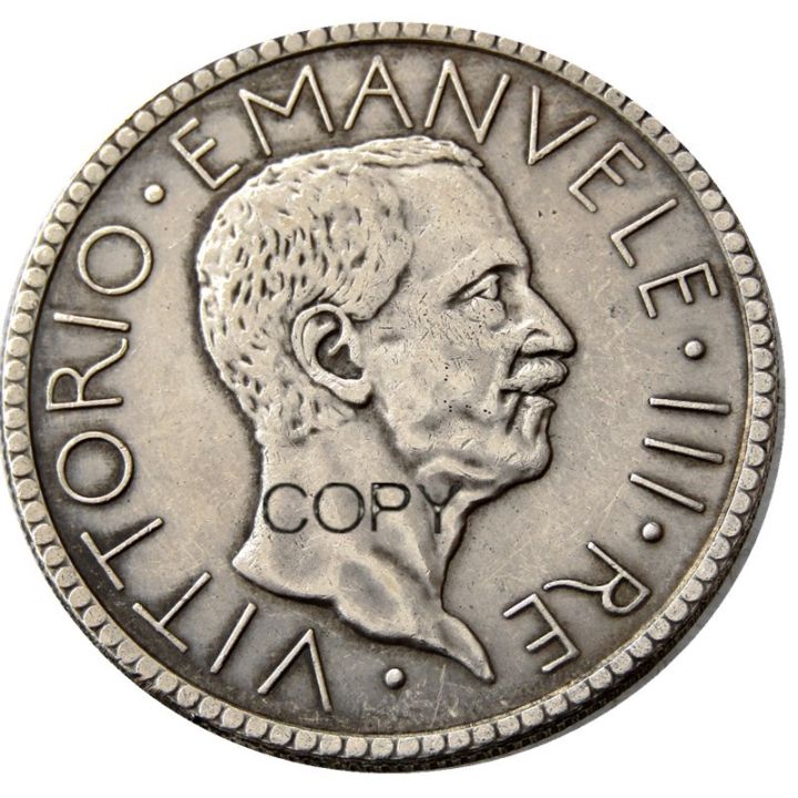 อิตาลี20-lire-1927หรือ1928-r-2ชิ้นเหรียญเงินสำเนา