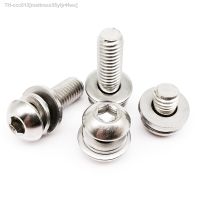 1/50pcs M3 M4 M5 M6 M8 304 Stainless Steel Hexagon Hex Socket Button Head SEM Screw Flat With Washer Spring Gasket Assemble Bolt