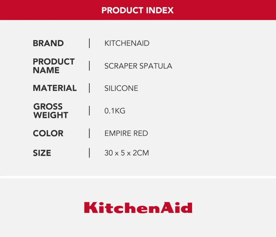 KitchenAid Silicone Scraper Spatula - Almond Cream/ Empire Red
