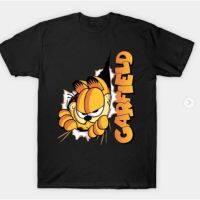 Cartoon Animals Garfield Cat and ody Dog  Vibes Shirt Men Short Sleeve Cotton Shirt Kawaii Cat Tees Top Graphic Tshirts Gift Idea