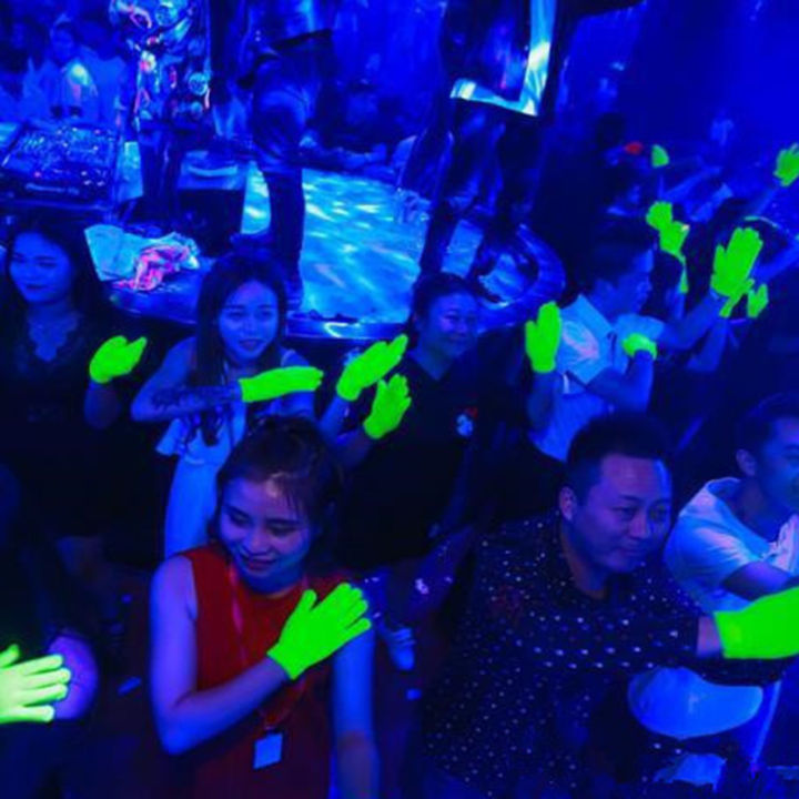 ถุงมือสีเขียวเรืองแสงเรืองแสงใน-uv-neon-party-supplies-blacklight-glow-in-uv-light-theme-อุปกรณ์ตกแต่งงานเลี้ยงวันเกิด