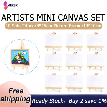 1 Set Mini Blank Canvas with Quality Easel for Painting Acrylic Paint Art  Supplies For Artist