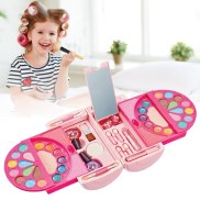 Girls Cosmetics Makeup Pretend Toy Kit Portable Make Up Washable Play
