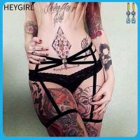 HEYGIRL เข็มขัดรัดขาสายโซ่กางเกงชั้นในสายโซ่สายสำหรับแขวนกลวง