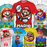 เสื้อยืด Super Mario Bros สำหรับเด็กเสื้อเกมส์เด็กแฟชั่นเสื้อแขนสั้นสำหรับเด็กหญิงฤดูร้อน