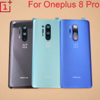 One Plus 8 Pro Original Back Glass Cover For oneplus 8 pro 1+8 pro Rear Door Housing Case Replacement Parts + Camera Lens Frame