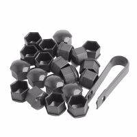 2021 New 20Pcs 17mm Car Wheels Plastic Nuts with Screw Cap Removal Tools Gray for VW AUDI