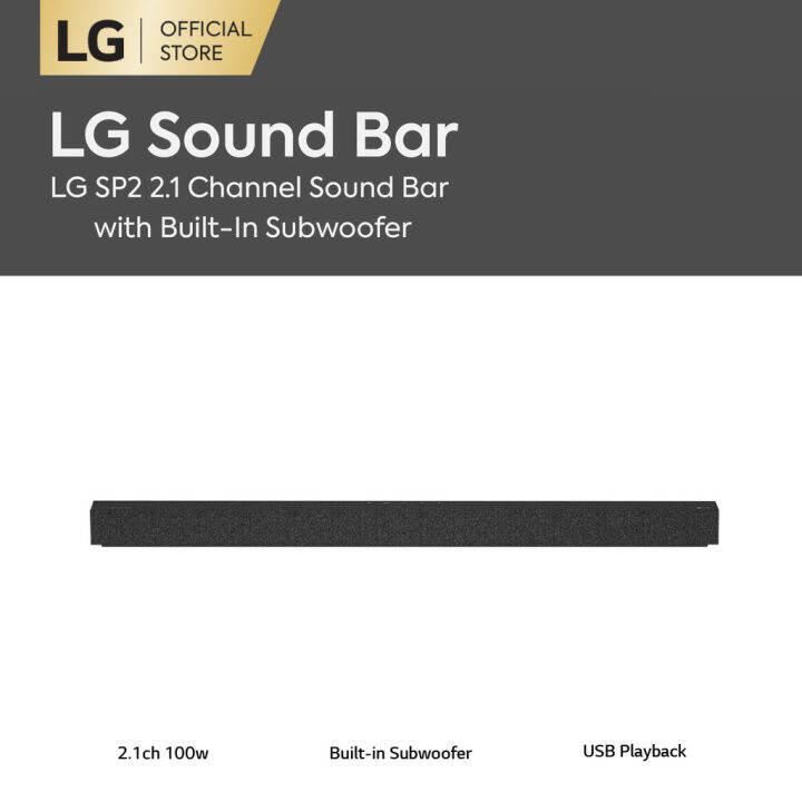 LG Sound Bar SP2 2.1 Channel with BuiltIn Subwoofer Lazada