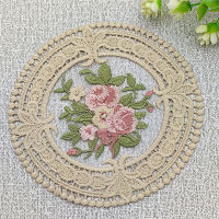 12cm Coaster Table Mat Embroidery Craft Plate Mat European Style Coaster Vintage Coaster Embroidery Coaster Placemat