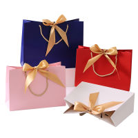 2021Gift Bag Gold Present Box For Clothes Books Packaging Gold Handle Paper Box Bags Kraft Paper Gift Bag With Handles Dec