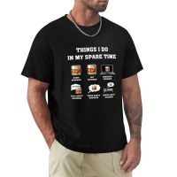 Things I Do In My Spare Time Drink Bourbon Whiskey T-Shirt Anime Clothes Funny T Shirts Heavyweight T Shirts For Men