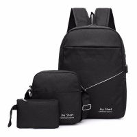 3Pcs Men Backpack USB Charging Men Bag Casual Multifunction Backpacks Men School Bags 3 Sets Backpacks Night Reflective