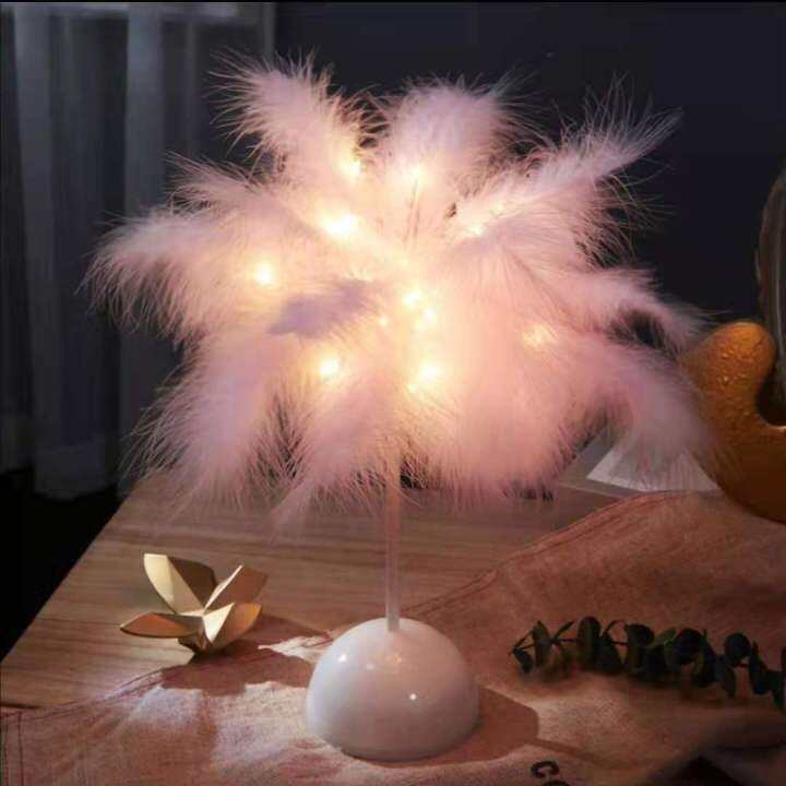 creative-feather-table-lamp-with-remote-control-usbaa-battery-power-desk-lamp-tree-feather-lampshade-night-light-for-birthday