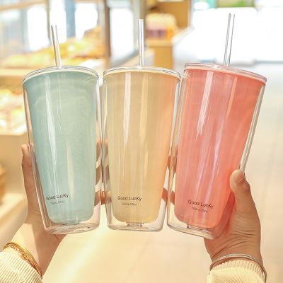 【jw】✷✹✓  750ml Double-Layer Plastic Cups With Lids BPA Bottle Drinking Mug Juice Cup Drinkware
