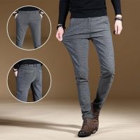 COD SDFGERTERT ? Ready Stock ? CHIC Thickened Casual Pants Mens Plaid Pants Loose Fit Korean Trend Pants Mens Pants Small Straight Leg