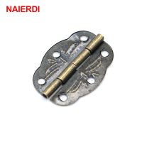 NAIERDI 20pcs Bronze Cabinet Hinges Decoration Jewelry Box Hinge With Screw For Vintage Door Cabinet Drawer Furniture Fittings